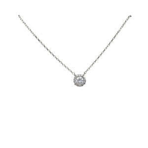 BITZ HALO CZ NECKLACE - 4MM (matches new earrings!) rhodium dipped