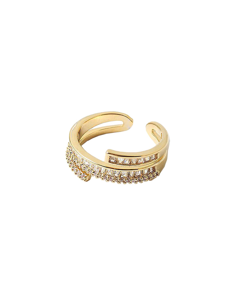 BITZ BAGUETTE TRIO RING - ONE SIZE