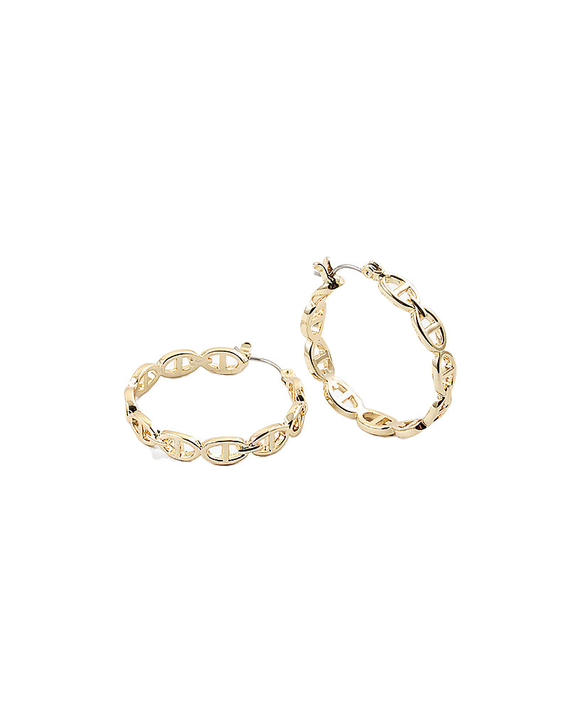 BITZ GOLD LINK HOOP EARRING