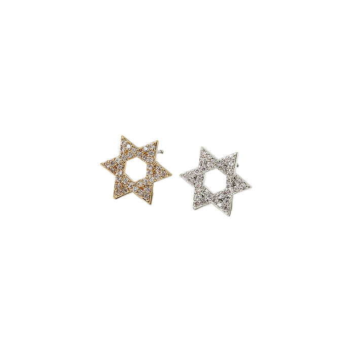 BITZ BAGUETTE STAR DAVID STUD EARRINGS