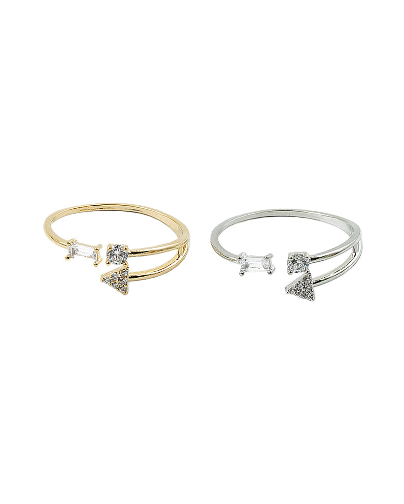 BITZ ARROW N CZ STACKING RING