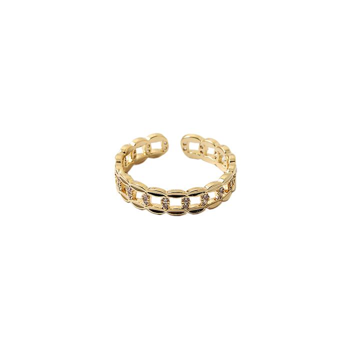 BITZ LINK CHAIN N CZ RING - ADJUSTABLE