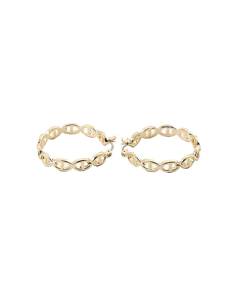 BITZ GOLD LINK HOOP EARRING