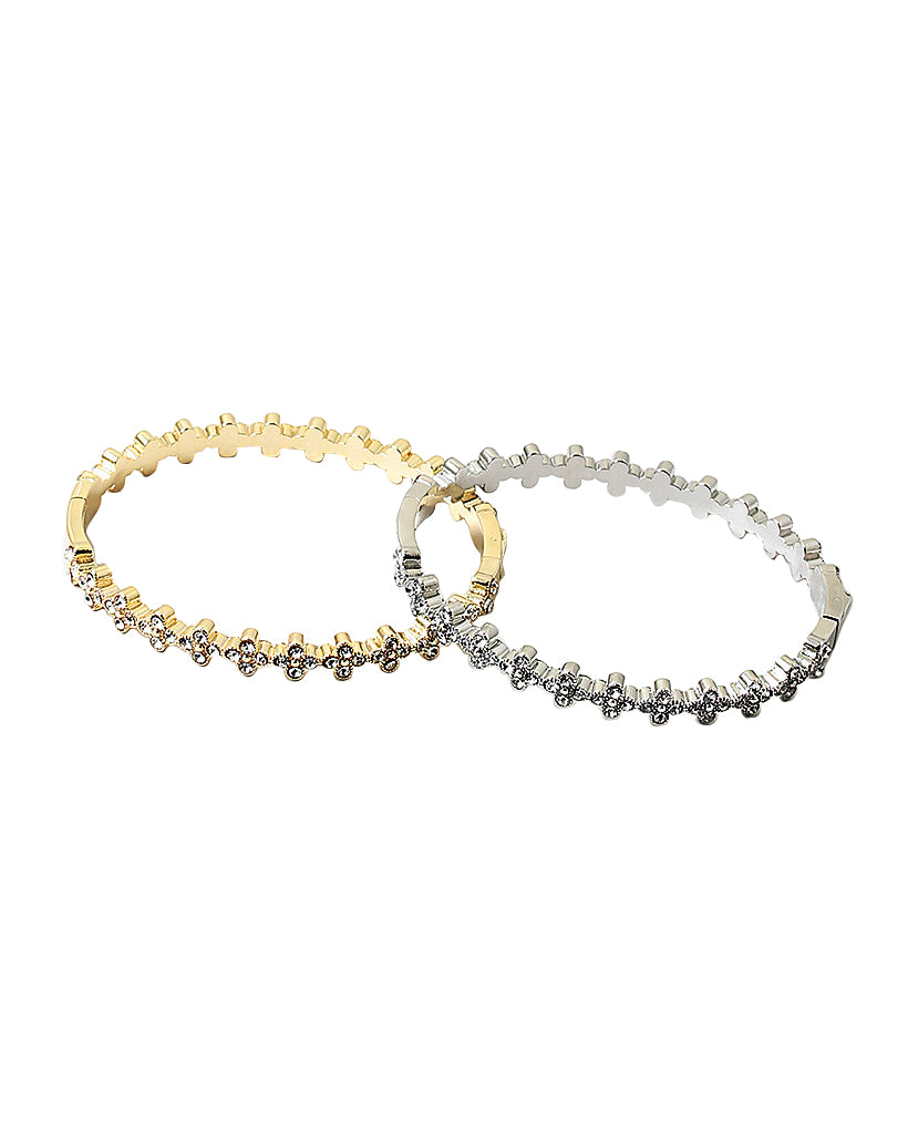 BITZ GRADUATED CLOVER BANGLE - GOLD — please read!