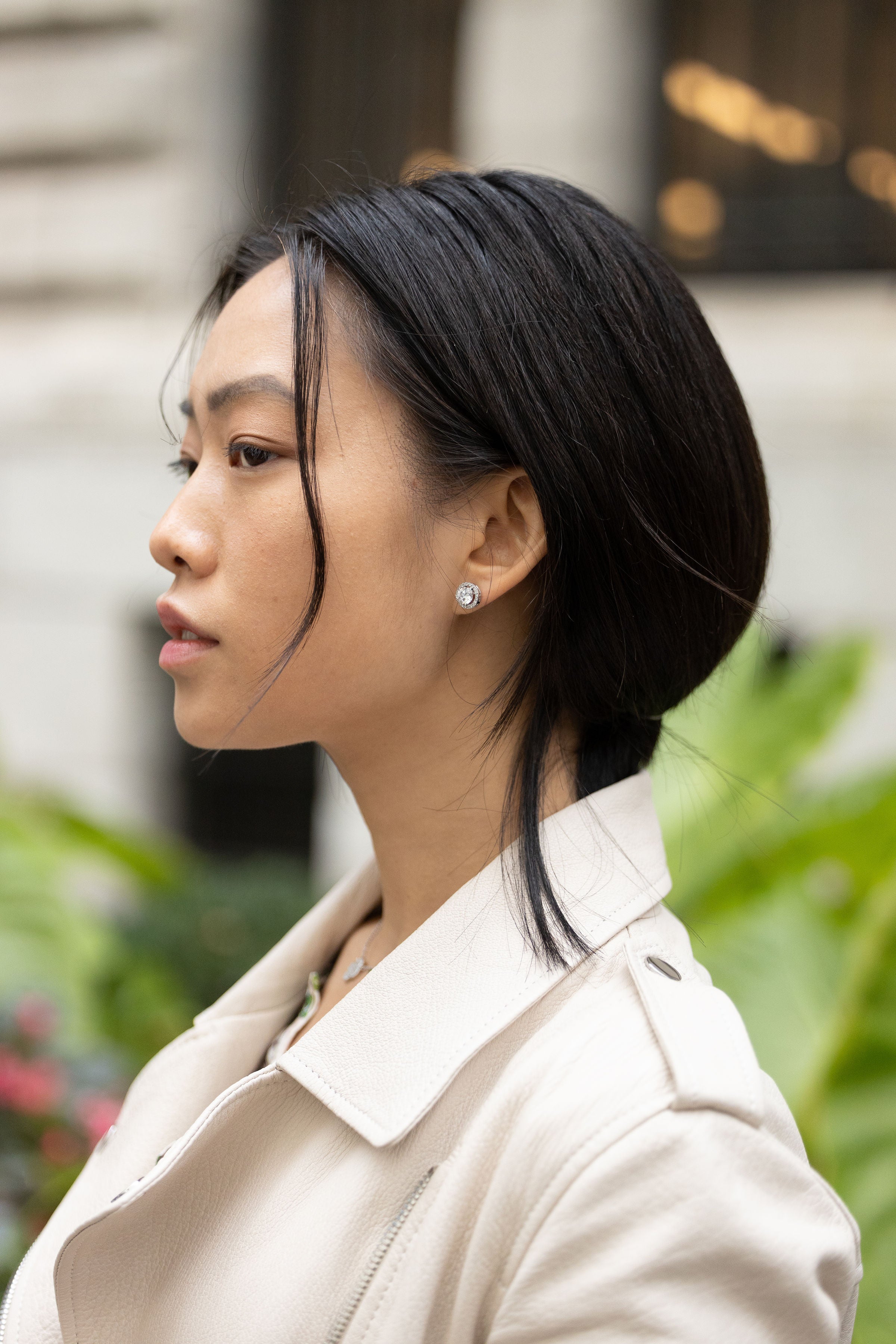 BITZ CZ SOLITAIRE STUD EARRING