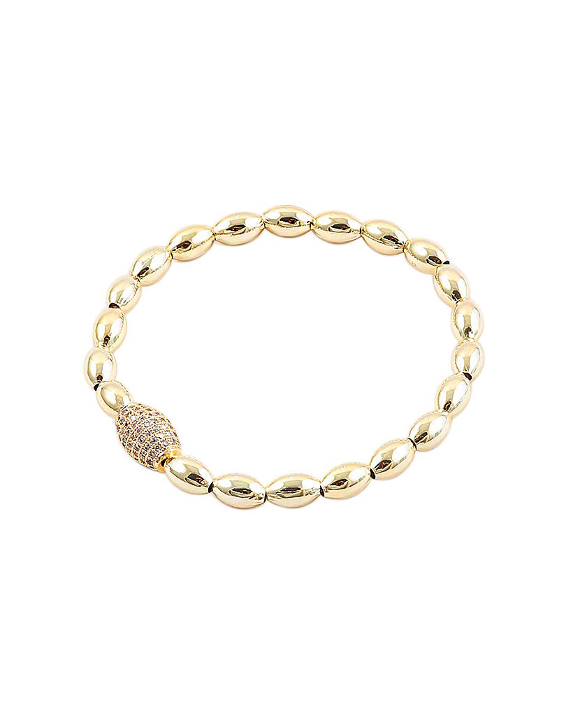 BITZ GOLD N BALL OVAL CZ BRACELET