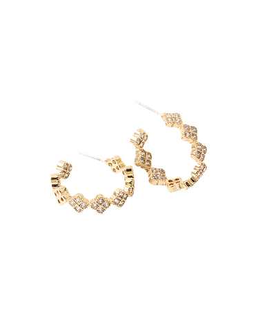 Flora Clover Hoop Earrings