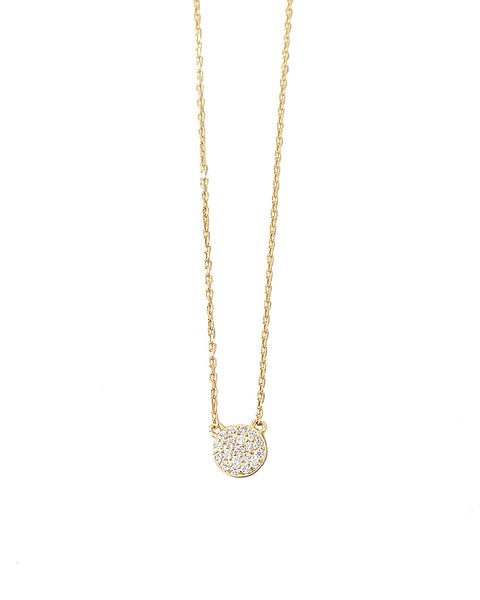 BITZ DELICATE LAYERING CZ DISC NECKLACE