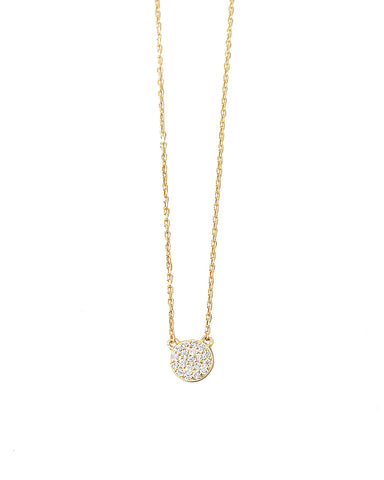 BITZ DELICATE LAYERING CZ DISC NECKLACE