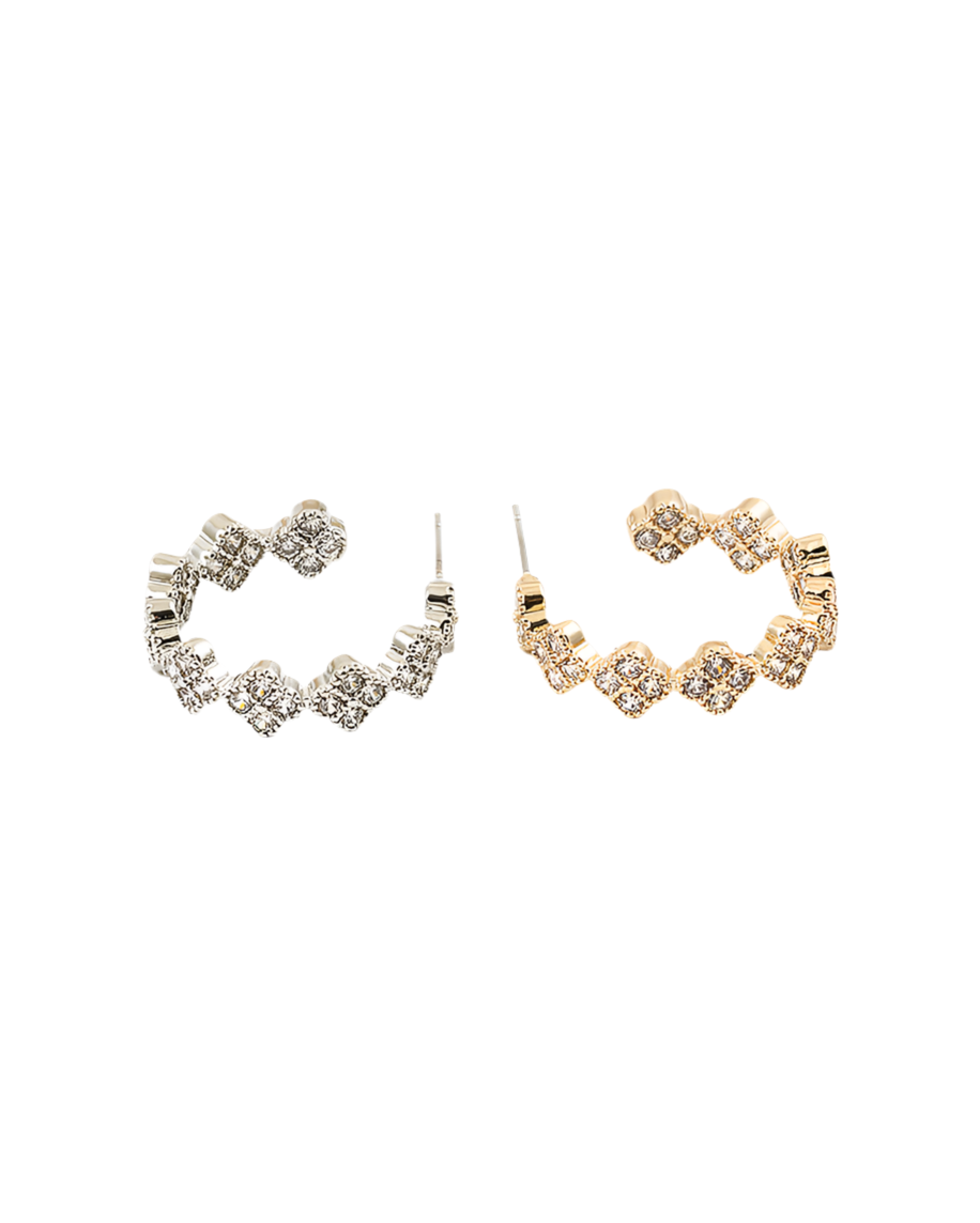 Flora Clover Hoop Earrings