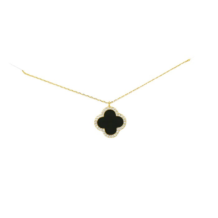 The Clover Charm Necklace – Noir