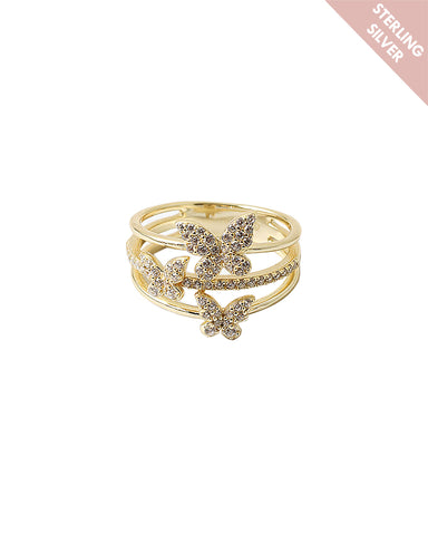 BITZ BUTTERFLY LAYERED RING