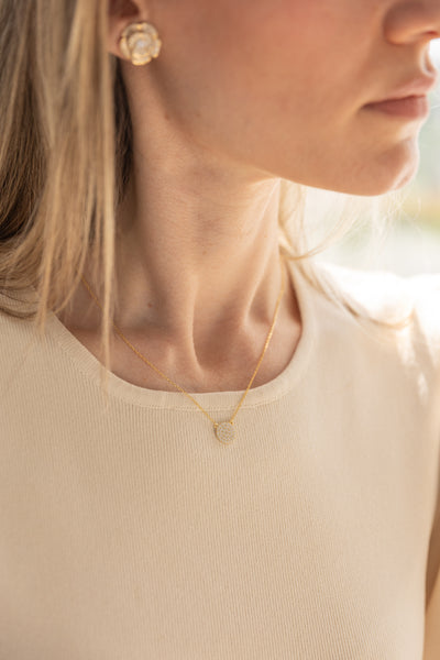 BITZ DELICATE LAYERING CZ DISC NECKLACE