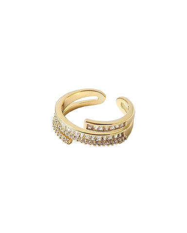 BITZ BAGUETTE TRIO RING - ONE SIZE
