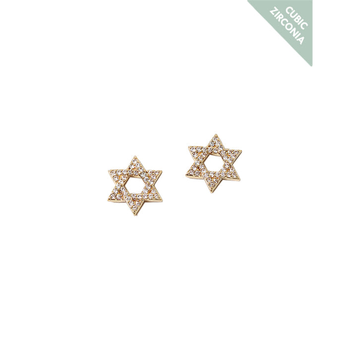 BITZ BAGUETTE STAR DAVID STUD EARRINGS