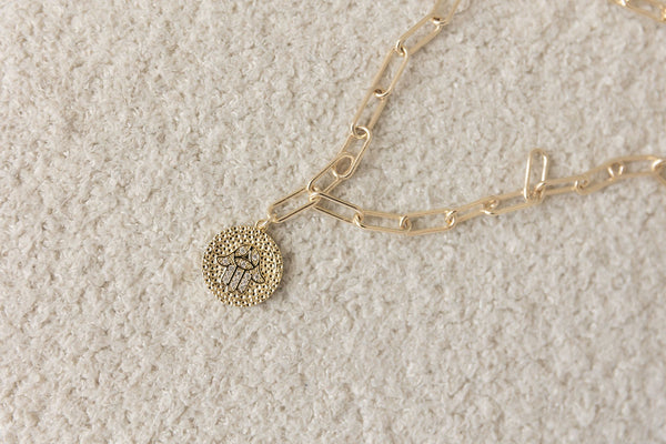 Hamsa Vibe Check Coin Necklace