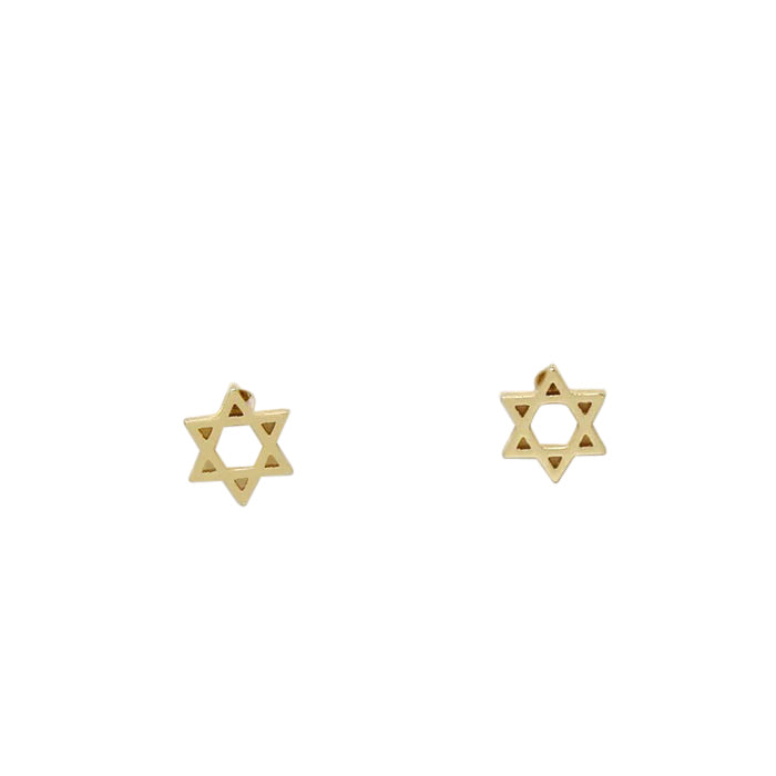 BITZ STAR OF DAVID MAGEN DAVID GOLD DIPPED STUD EARRINGS - TWO COLORS
