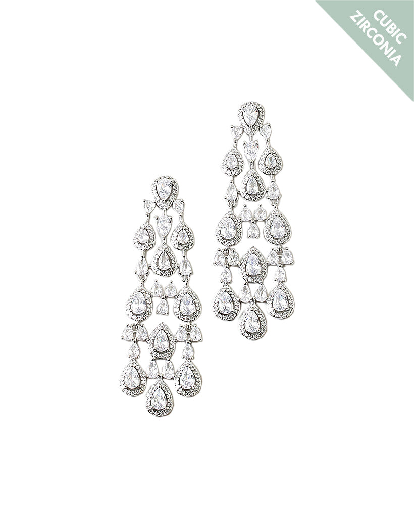 BITZ OVERSIZED GLAM CZ HOLIDAY EARRING