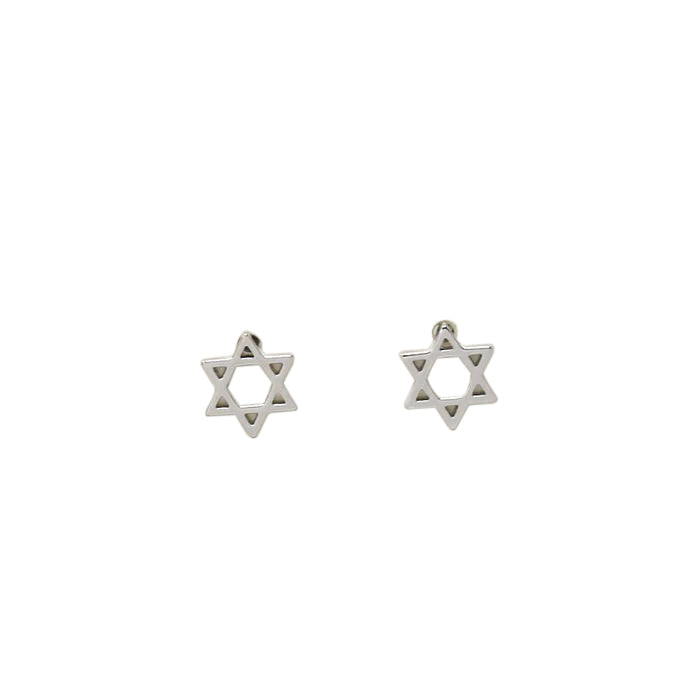 BITZ STAR OF DAVID MAGEN DAVID GOLD DIPPED STUD EARRINGS - TWO COLORS
