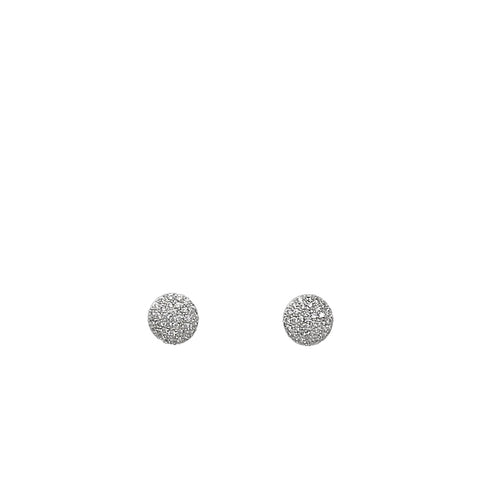 BITZ CZ Pave Disc Stud Earrings - 925 post and cz