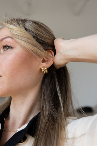 Golden Trio Hoop Earrings