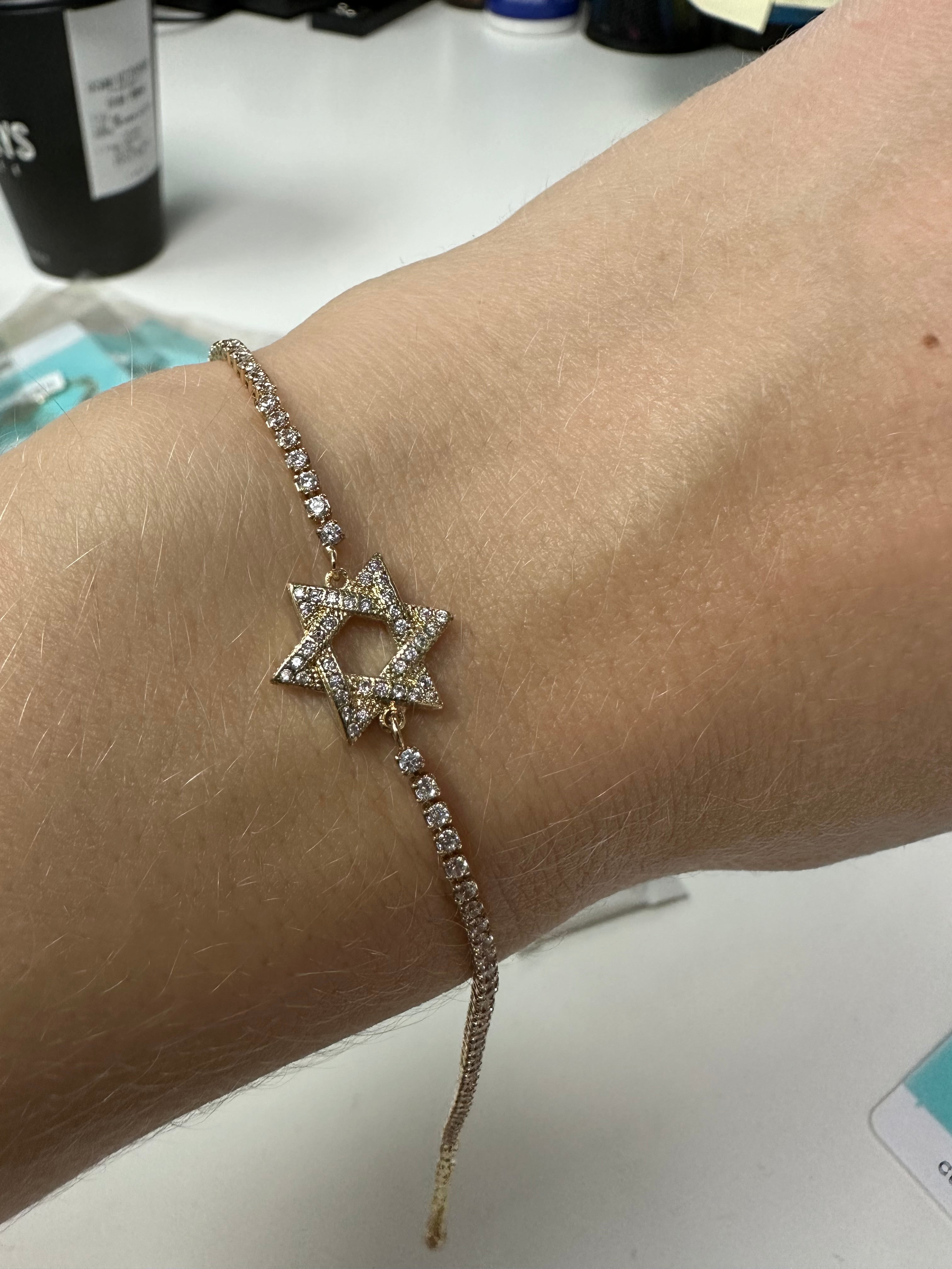 BITZ STAR OF DAVID BRACELET - GOLD OR SILVER