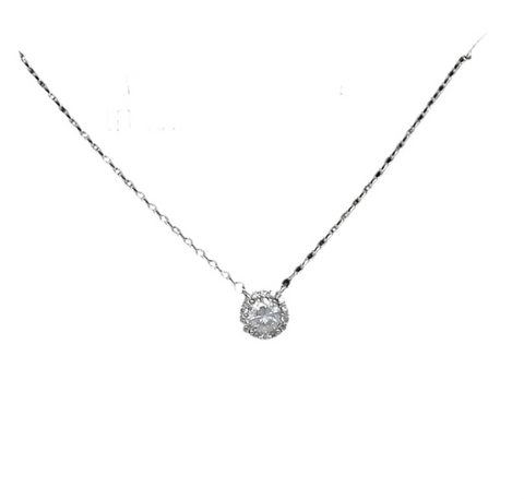 Halo Cz Necklace