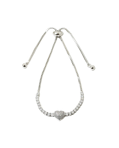 RADIANT HEART CZ TENNIS BRACELET