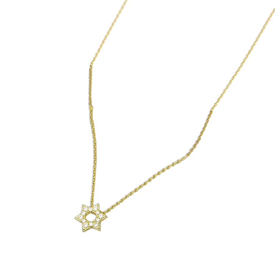 BITZ DAINTY MAGEN DAVID STAR DAVID NECKLACE - GOLD DIPPED