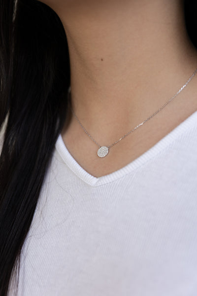 BITZ DELICATE LAYERING CZ DISC NECKLACE