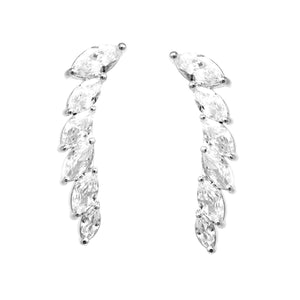 BITZ MARQUISE CUBIC ZIRCONIA PAVE  EARRING - EAR CRAWLERS SILVER