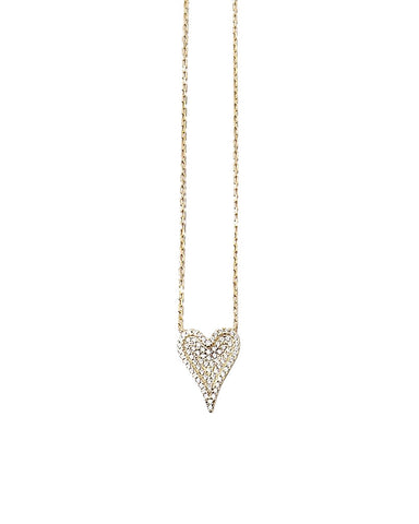 BITZ LOVE HEART NECKLACE CZ - GOLD OR SILVER - LIMITED EDITION