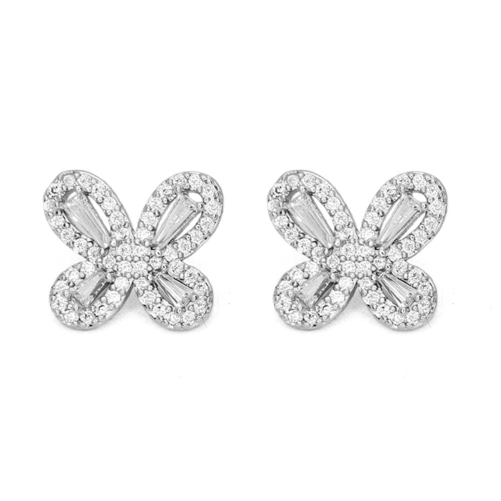 BITZ CZ LUXE BUTTERFLY OVERSIZED STUD EARRING 3 COLOR OPTIONS