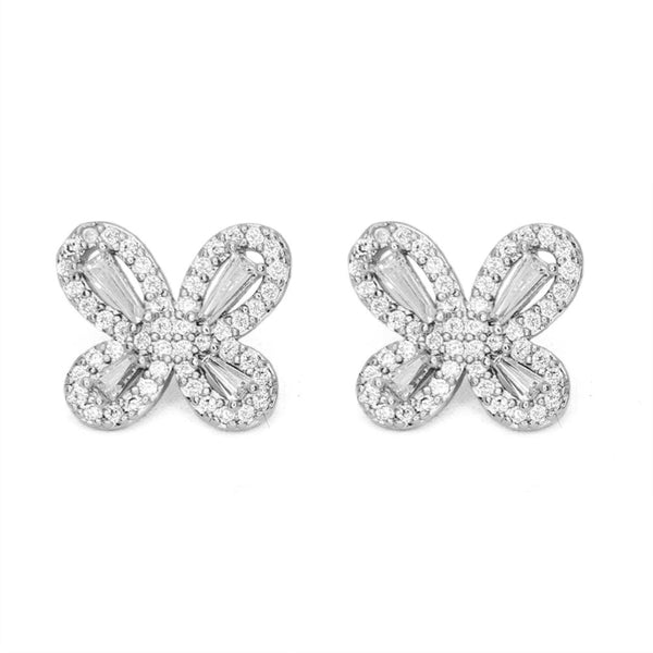 BITZ CZ LUXE BUTTERFLY OVERSIZED STUD EARRING 3 COLOR OPTIONS