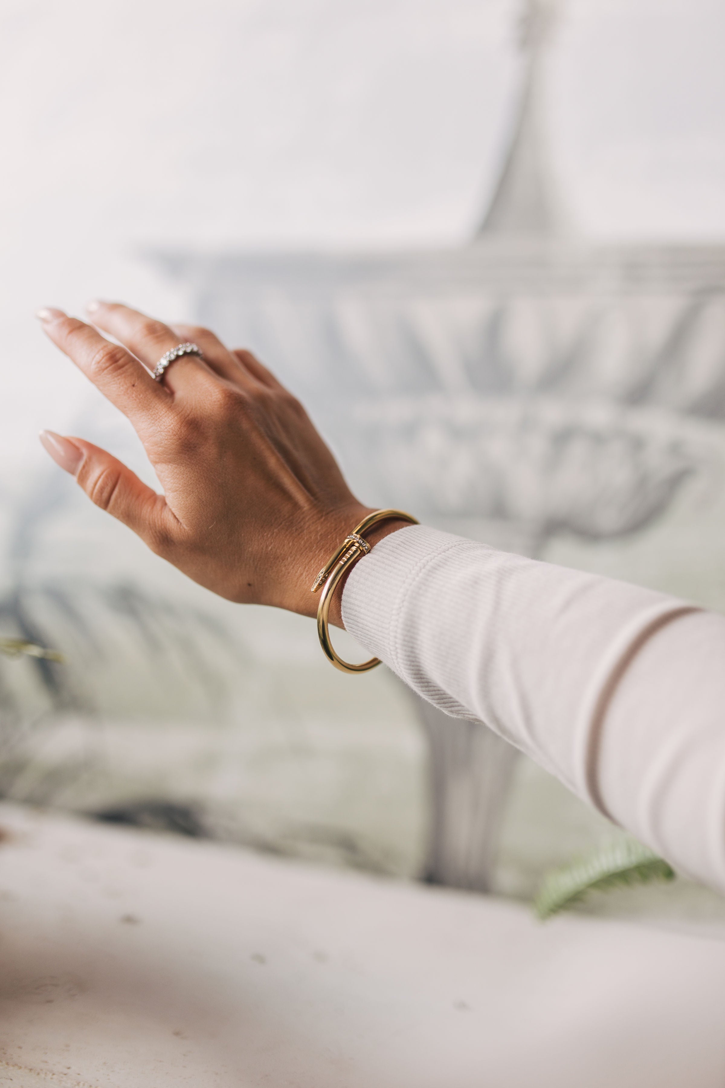 The Nailhead Bangle - Gold Tone