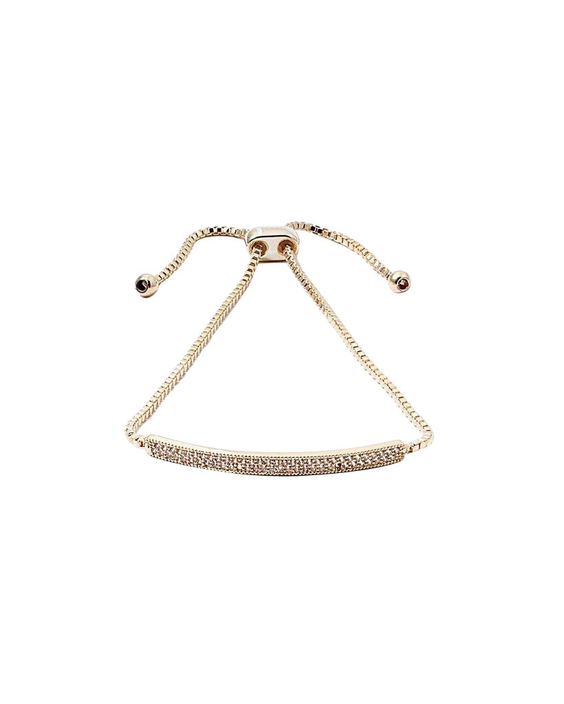 BITZ DELICATES CZ BAR BRACELET - GOLD/SILVER