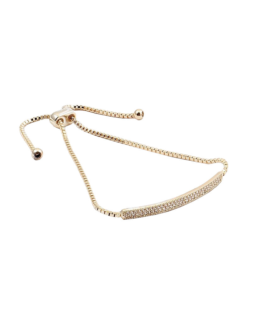 BITZ DELICATES CZ BAR BRACELET - GOLD/SILVER