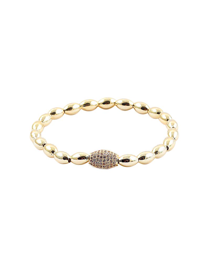 BITZ GOLD N BALL OVAL CZ BRACELET